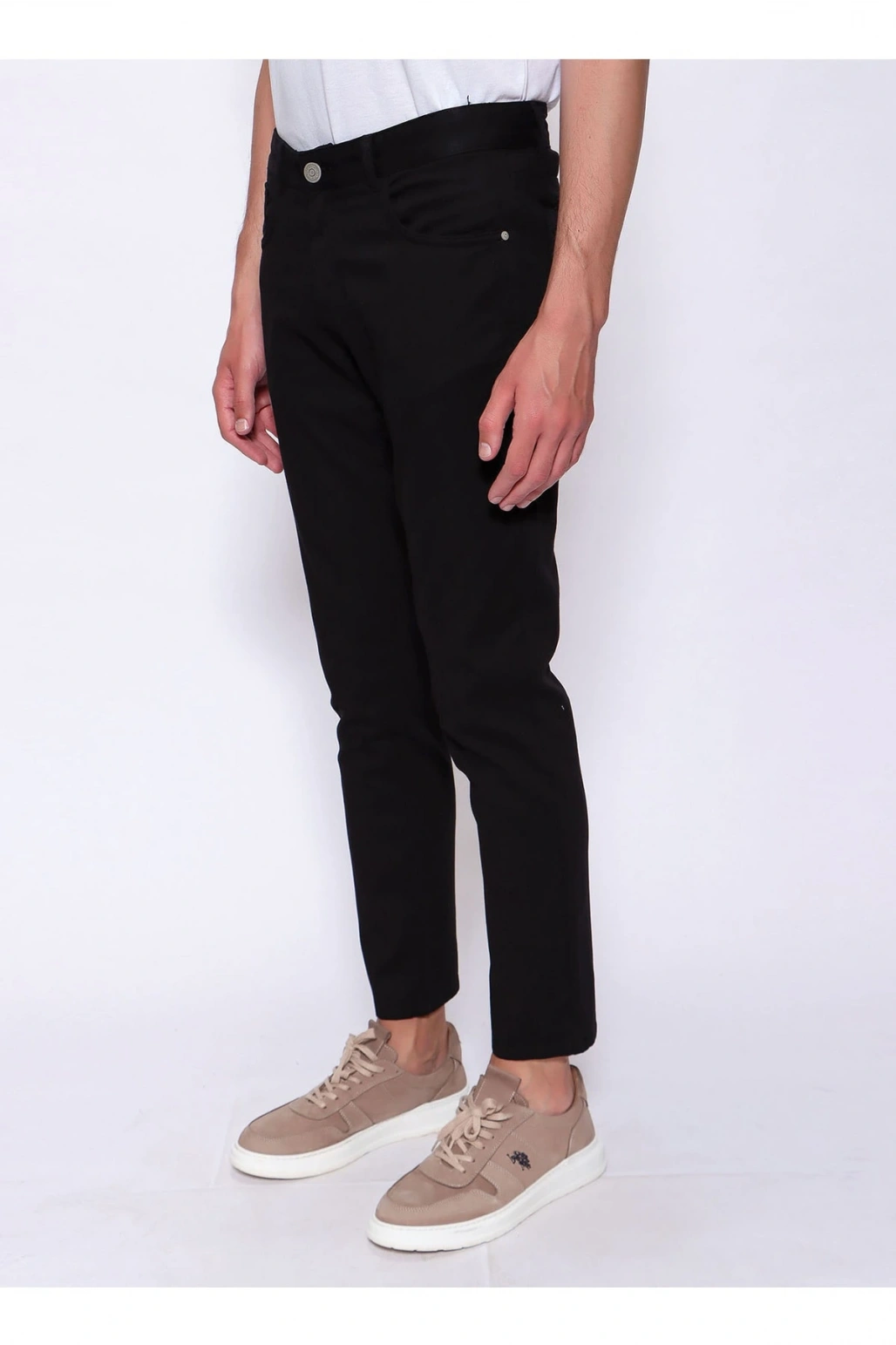 Normal Bel Slim Fit Siyah Erkek Pantolon - Dernest22y