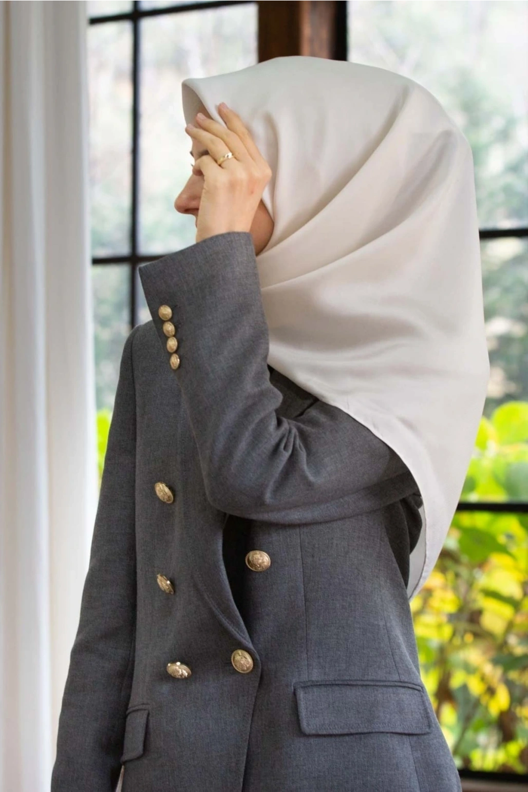 Kadın Twill Ipek Eşarp Exclusive Ekru-1