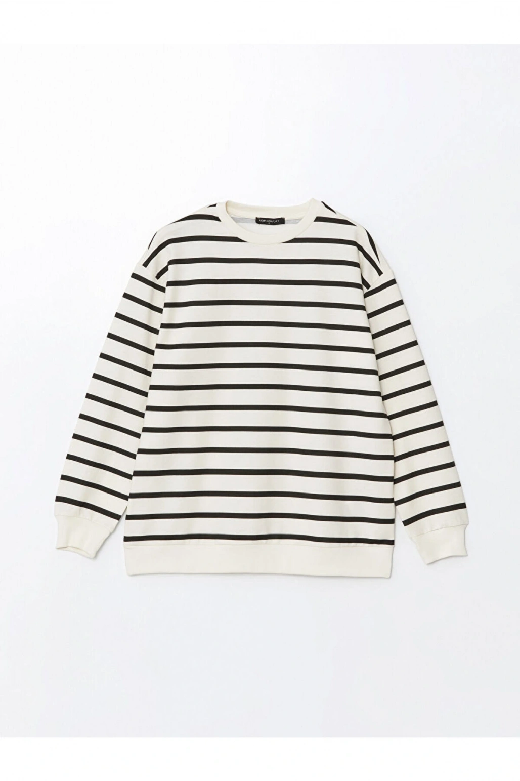 Bisiklet Yaka Cizgili Kadin Sweatshirt - W4ID62Z8