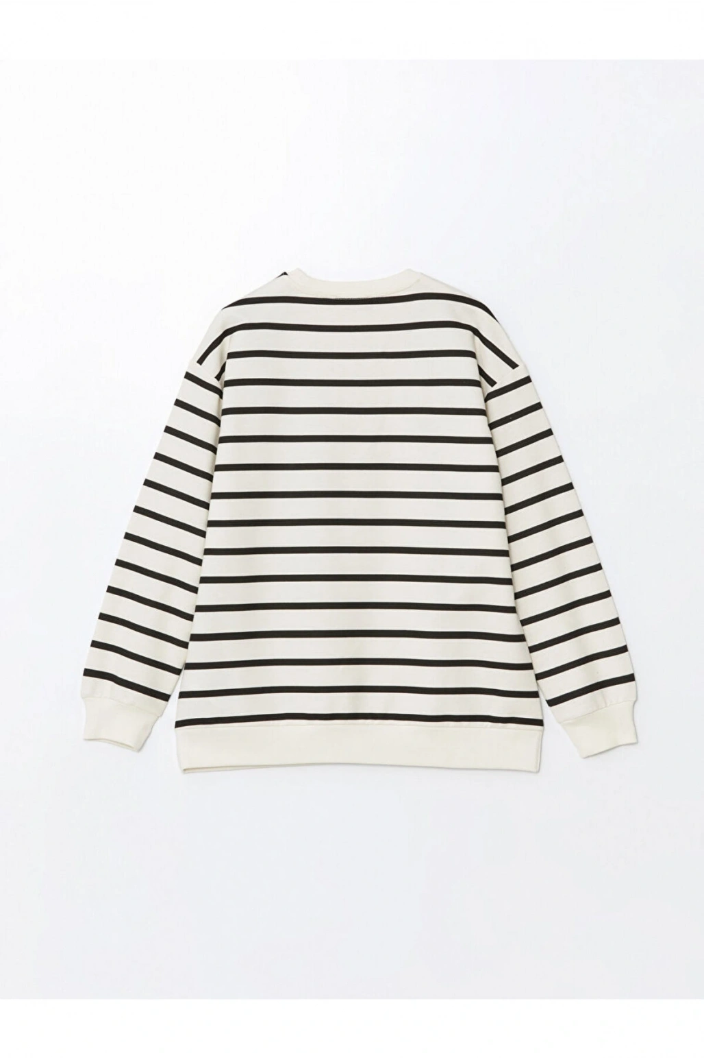 Bisiklet Yaka Cizgili Kadin Sweatshirt - W4ID62Z8