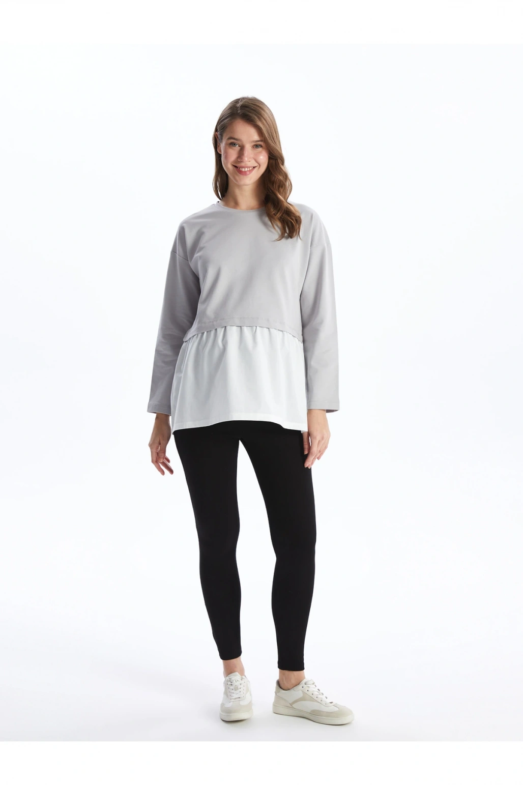 Karın Panelli Beli Lastikli Düz Hamile Tayt