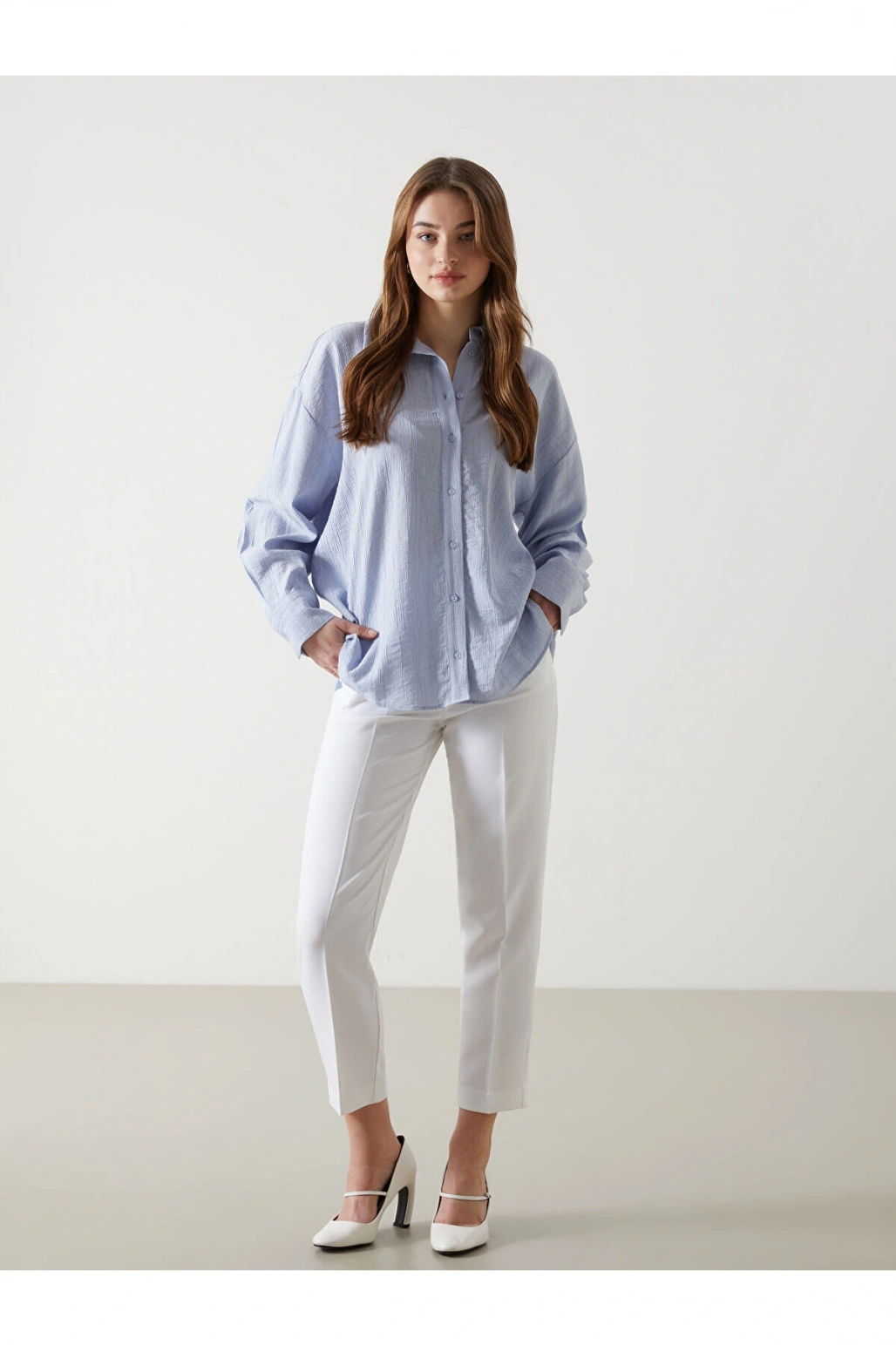 LCW Vision Ekru Dar Fit Kadın Pantolon