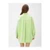 3sak60011pw 786 Yeşil Kadın Pamuk Woven Tops Gömlek