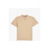 4sam10113mk 057 Bej Erkek Pamuk Jersey Kısa Kollu Basic Polo T-shirt