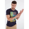 Baskılı T-shirt Lacivert