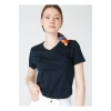 V Yaka Lacivert Kadın T-shirt