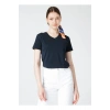 V Yaka Lacivert Kadın T-shirt