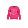 Bisiklet Yaka Baskılı Fuşya Kadın Sweatshırt 22k0572k1