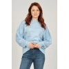 Kadın Balıkçı Yaka Yarasa Kol Kazak 5373505 Mavi