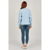 Kadın Balıkçı Yaka Yarasa Kol Kazak 5373505 Mavi