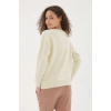 Baskılı Sweatshirt Ekru