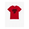 Erkek Çocuk Slogan Baskılı Kırmızı Tişört 2ykb16253ok