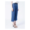 22y0491k1 Yüksek Bel Bol Kesim Mavi Kadın Denim Pantolon