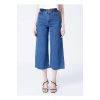 22y0491k1 Yüksek Bel Bol Kesim Mavi Kadın Denim Pantolon