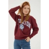 Baskılı Sweat Bordo