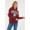 Baskılı Sweat Bordo