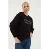 Baskılı Sweat Siyah