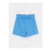 Beli Lastikli Basic Poplin Kız Çocuk Şort