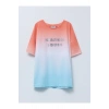 Bisiklet Yaka Baskılı Kısa Kollu Kız Çocuk Tişört