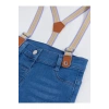 LCW baby Basic Kız Bebek Jean Şort ve Pantolon Askısı 2li