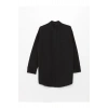Gömlek Yaka Düz Uzun Kollu Oversize Poplin Kadın Tunik