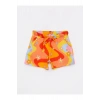 Beli Lastikli Baskılı Kız Çocuk Şort