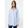Kadın Mavi Çizgili Gömlek