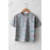 Kız Çocuk Gri Baskılı Lrw T-Shirt
