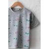 Kız Çocuk Gri Baskılı Lrw T-Shirt