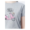 22y0103k1 Bisiklet Yakakısa Kollu Normal Kalıp Baskılı Gri Melanj Kadın T-shirt
