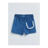 Beli Lastikli Basic Kız Bebek Jean Şort