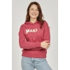 Kadın Baskılı Kapüşonlu Sweatshirt 5376k01 Gül Kurusu