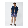 3Sam00063Bw B24 Mavi Desenli Erkek Deniz Shortu