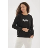 Baskılı Siyah Kadın Sweatshırt 22k0577k1