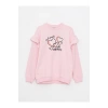 LCW Kids Bisiklet Yaka Baskılı Uzun Kollu Kız Çocuk Sweatshirt ve Tayt