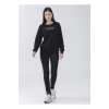 Bisiklet Yaka Baskılı Siyah Kadın Sweatshırt 22k0375k1
