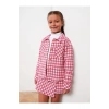 Ekose Uzun Kollu Kız Çocuk Gömlek Ceket