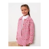 Ekose Uzun Kollu Kız Çocuk Gömlek Ceket