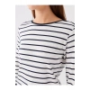 Kayık Yaka Çizgili Kadın Tişört