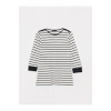 Kayık Yaka Çizgili Kadın Tişört
