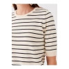 Bisiklet Yaka Çizgili Kısa Kollu Kadın Triko Kazak