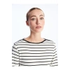 Bisiklet Yaka Çizgili Kadın Tişört