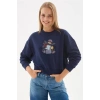Nakışlı Sweat Lacivert