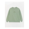 LCW Casual Bisiklet Yaka Nakışlı Uzun Kollu Oversize Kadın Sweatshirt