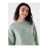 LCW Casual Bisiklet Yaka Nakışlı Uzun Kollu Oversize Kadın Sweatshirt