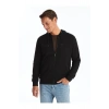 LCWAIKIKI Classic Siyah Kapüşonlu Uzun Kollu Erkek Kalın Fermuarlı Sweatshirt