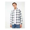 Regular Fit Uzun Kollu Ekose Gabardin Erkek Gömlek