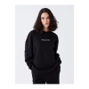 LCW Vision Bisiklet Yaka Baskılı Uzun Kollu Oversize Kadın Sweatshirt