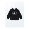 LCW Kids  Bisiklet Yaka Kalın Baskılı Kız Çocuk Sweatshirt