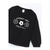 LCW Kids  Bisiklet Yaka Kalın Baskılı Kız Çocuk Sweatshirt